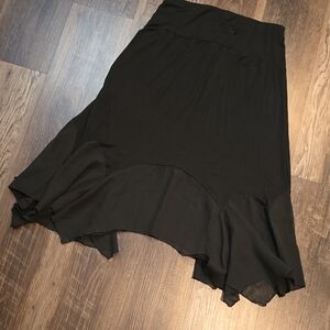 Elegant Black Women's Skirt asymmetric hem, medium